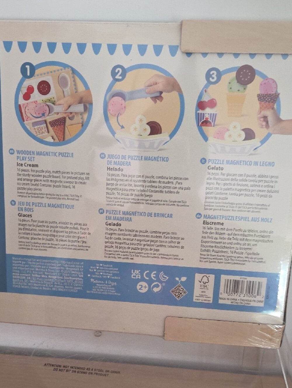 Melissa & Doug Ice Cream Puzzle Play Set - Blue, Pink, Green, Brown NWT - Picture 5 of 6